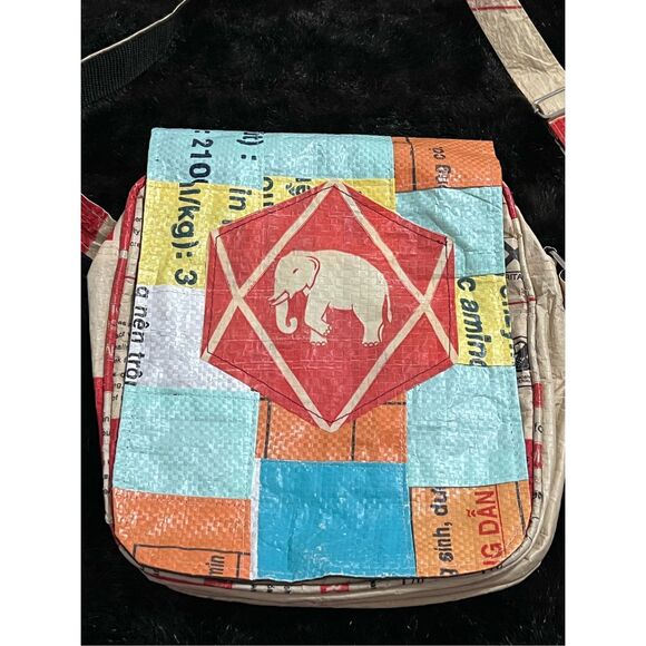 Recycled Cement Bag Elephant purse Portland cement shoulder bag colorful - Picture 1 of 6